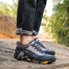 Outdoor Lover Trekking Shoes Men Waterproof Hiking Shoes Mountain Boots Genuine Leather Woodland Hunting Tactical Shoes - Dark blue yellow - 41