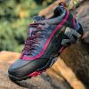 Outdoor Lover Trekking Shoes Men Waterproof Hiking Shoes Mountain Boots Genuine Leather Woodland Hunting Tactical Shoes - Dark blue rose red - 41