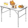 Outdoor Travel Adjustable Height Folding Camping Table - White B - Camping Table