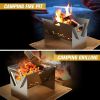 Card Stove Mini Barbecue Grill Fire Table Outdoor Firewood Stove Camping Barbecue Stove BBQ Stainless Steel Firewood Rack - Mini Card Stove