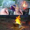 Card Stove Mini Barbecue Grill Fire Table Outdoor Firewood Stove Camping Barbecue Stove BBQ Stainless Steel Firewood Rack - Mini Card Stove