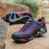 Outdoor Lover Trekking Shoes Men Waterproof Hiking Shoes Mountain Boots Genuine Leather Woodland Hunting Tactical Shoes - Dark blue rose red - 39