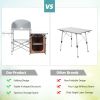 Foldable Outdoor BBQ Portable Grilling Table with Windscreen Bag - Brown