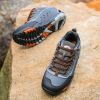 Outdoor Lover Trekking Shoes Men Waterproof Hiking Shoes Mountain Boots Genuine Leather Woodland Hunting Tactical Shoes - Dark grey orange - 43