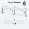 6 Feet Plastic Folding Bench Picnic Camping Dining Seat with Carrying Handle - White