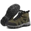 Men's Outdoor Hiking Shoes Mountaineer Climbing Sneakers Waterproof Tactical Hiking Shoes Men Camping Walking Boots - Auburn - 43