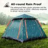 4-5 Person Camping Tent Outdoor Foldable Waterproof Tent with 2 Mosquito Nets Windows Carrying Bag for Hiking Climbing Adventure Fishing - Green
