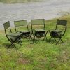 4-piece Folding Outdoor Chair with Storage Bag, Portable Chair for indoor, Outdoor Camping, Picnics and Fishing,Green - As Pic