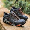 Outdoor Lover Trekking Shoes Men Waterproof Hiking Shoes Mountain Boots Genuine Leather Woodland Hunting Tactical Shoes - Purple - 39