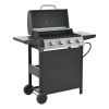 Propane Grill 4 Burner Barbecue Grill Stainless Steel Gas Grill - as Pic