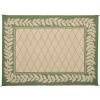 9'x12' Reversible RV Outdoor Patio Mat, Camping Mat, Interlocked Squares (Reversible with 2 designs) - Green