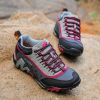 Outdoor Lover Trekking Shoes Men Waterproof Hiking Shoes Mountain Boots Genuine Leather Woodland Hunting Tactical Shoes - Grey rose red - 41