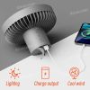10000mAh 4000mAh Camping Fan Rechargeable Desktop Portable Circulator Wireless Ceiling Electric Fan with Power Bank LED Lighting - Pro White