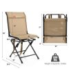 All weather Outdoor Foldable 360 Degree Swivel Chair with Iron Frame - Brown