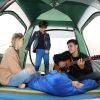 4-5 Person Camping Tent Outdoor Foldable Waterproof Tent with 2 Mosquito Nets Windows Carrying Bag for Hiking Climbing Adventure Fishing - Green