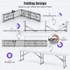6 Feet Plastic Folding Bench Picnic Camping Dining Seat with Carrying Handle - White