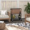 Outsunny Outdoor Cooler Cart, Rolling Beverage Ice Chest, Rugged Steel Patio Cooler with Locking Wheels, 60 Quart Capacity for Poolside BBQs, Brown -