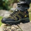 Waterproof Mens Hiking Sneakers Mountain Climbing Shoes Men Outdoor Trekking Sport Shoes Men Non-Slip Hunting Trekking Boots - Army Green - 41
