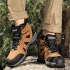 Men's Outdoor Hiking Shoes Mountaineer Climbing Sneakers Waterproof Tactical Hiking Shoes Men Camping Walking Boots - Orange - 43