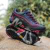 Outdoor Lover Trekking Shoes Men Waterproof Hiking Shoes Mountain Boots Genuine Leather Woodland Hunting Tactical Shoes - Dark blue rose red - 37