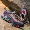 Outdoor Lover Trekking Shoes Men Waterproof Hiking Shoes Mountain Boots Genuine Leather Woodland Hunting Tactical Shoes - Grey rose red - 41