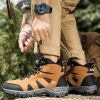 Men's Outdoor Hiking Shoes Mountaineer Climbing Sneakers Waterproof Tactical Hiking Shoes Men Camping Walking Boots - Auburn - 41