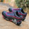 Outdoor Lover Trekking Shoes Men Waterproof Hiking Shoes Mountain Boots Genuine Leather Woodland Hunting Tactical Shoes - Dark blue rose red - 37