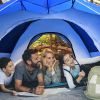 2-in-1 4 Person Instant Pop-up Waterproof Camping Tent - Blue