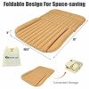 Inflatable SUV Air Backseat Mattress Travel Pad with Pump Camping - Camel