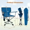 360¬∞ Swivel Hunting Chair Portable Foldable Hunting Chair with Mesh Cup Holder and Storage Pockets - Blue